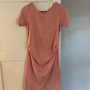 Pinkblush Heathered Pink Short-Sleeve Midi Dress